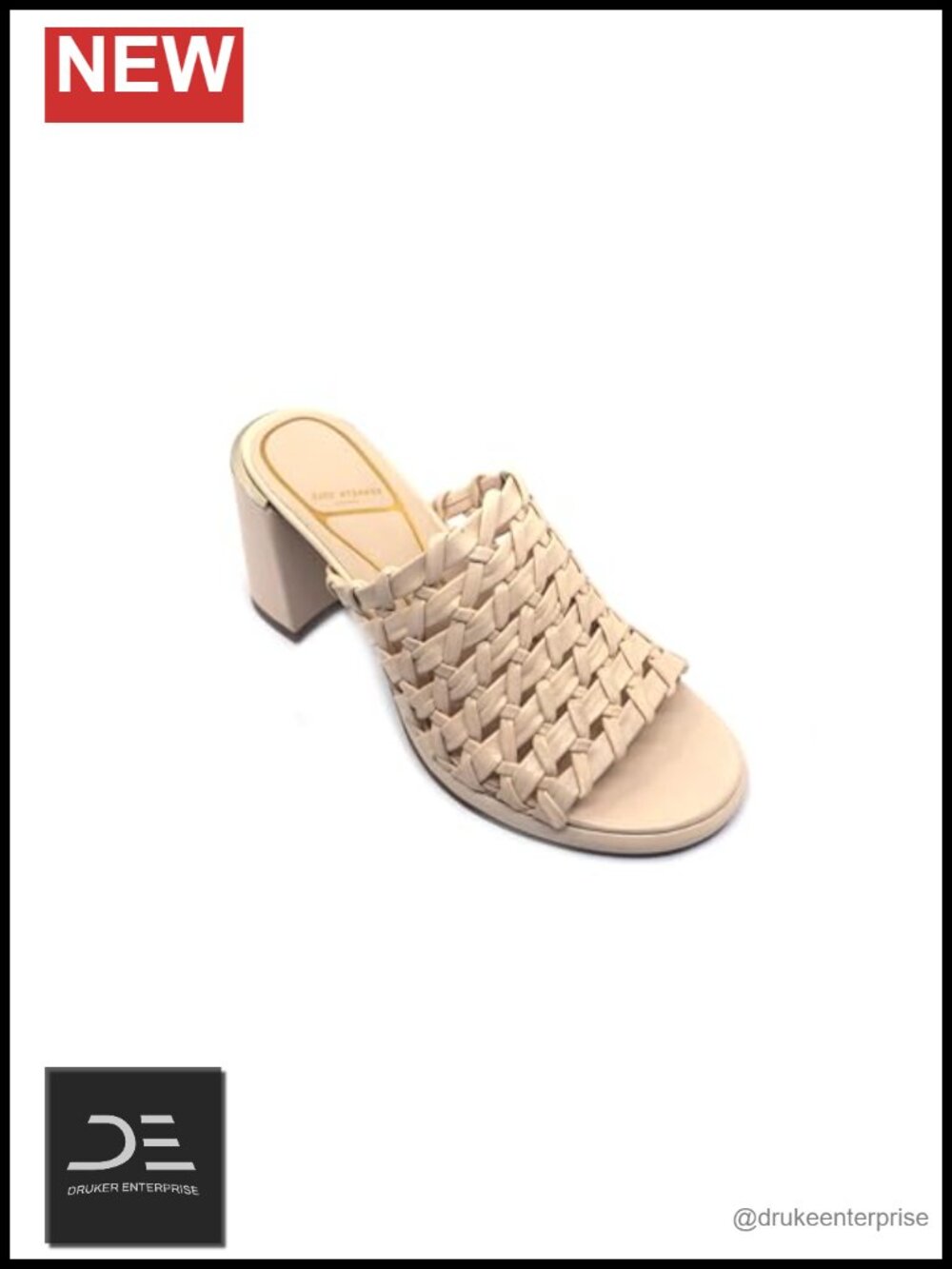 Heeled Slide Sandals Open Toe Faux Leather Block Heel Casual
